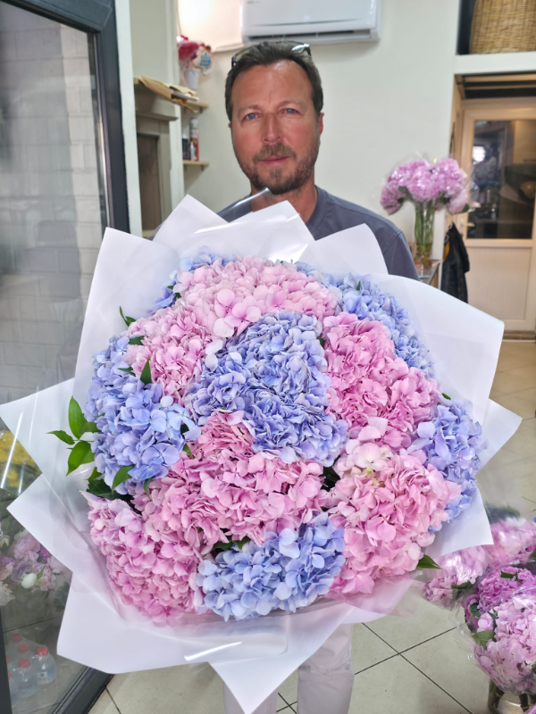 Premium Floral Design in Bodrum - Colorful Hydrangea Bouquet