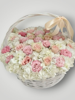 Blumenbestellung Bodrum - Pastell-Luxus-Blumenkorb